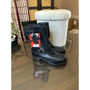 Mellow Walk Vanessa Womens Black Leather Engineer Work Boots